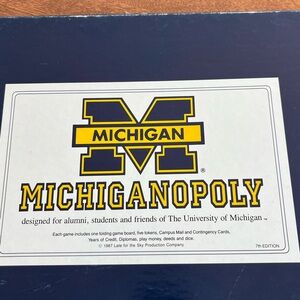 Vintage 1987 Michigan Michiganopoly Board Game